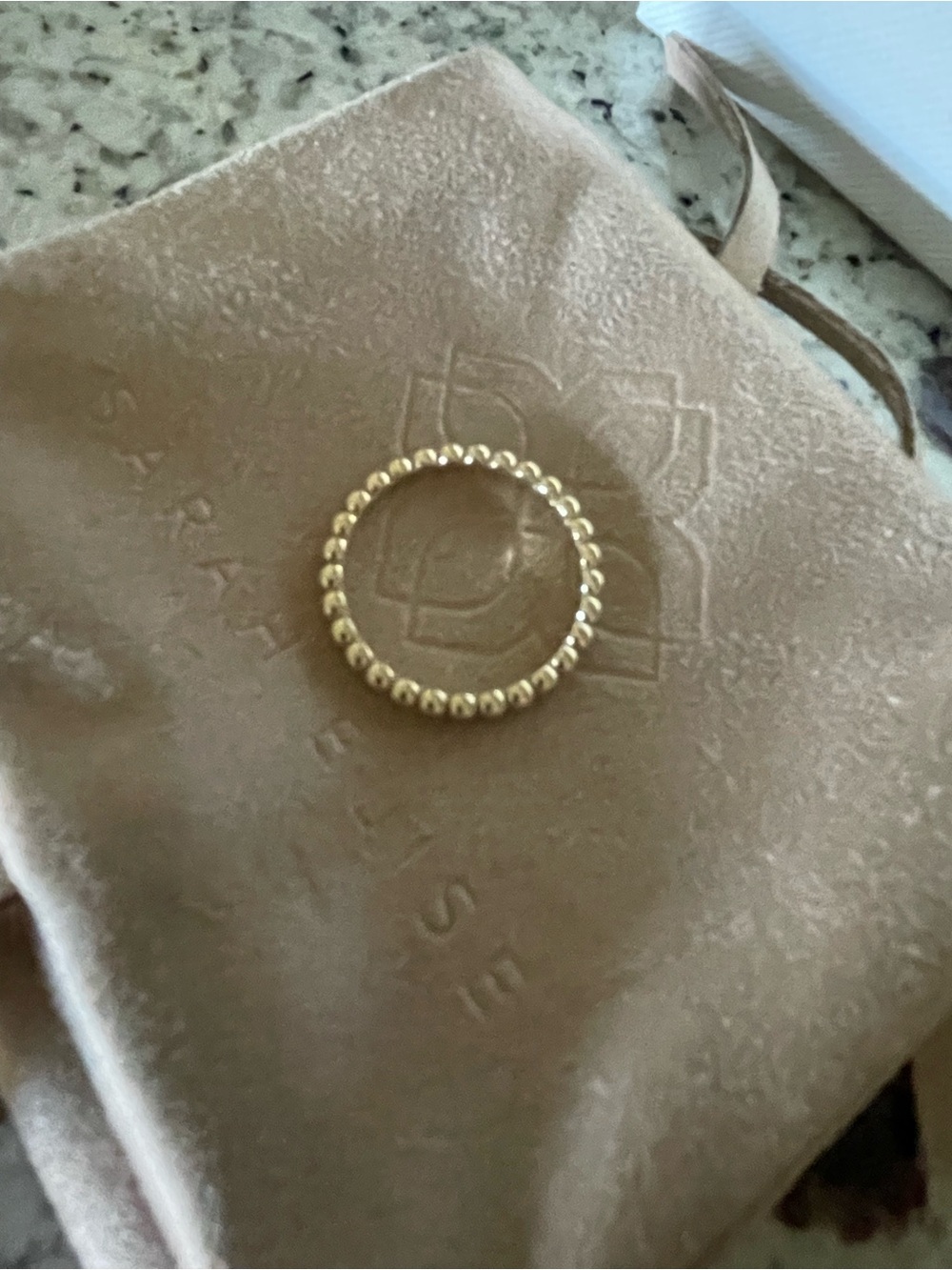 Solid 14k Yellow Gold 2mm Beaded Ring, Kassidy - Picture 7 of 12